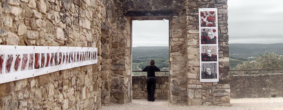 Château de Cornillon – Vue sur la vallée de la 	Cèze - 2011